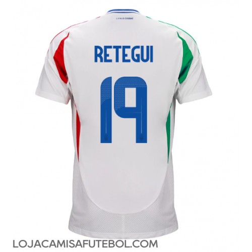 Camisa de Futebol Itália Mateo Retegui #19 Equipamento Secundário Europeu 2024 Manga Curta